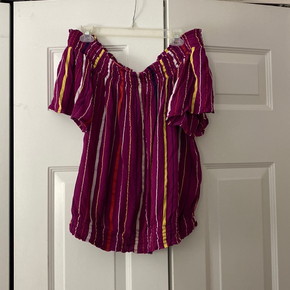 Off the shoulder striped top